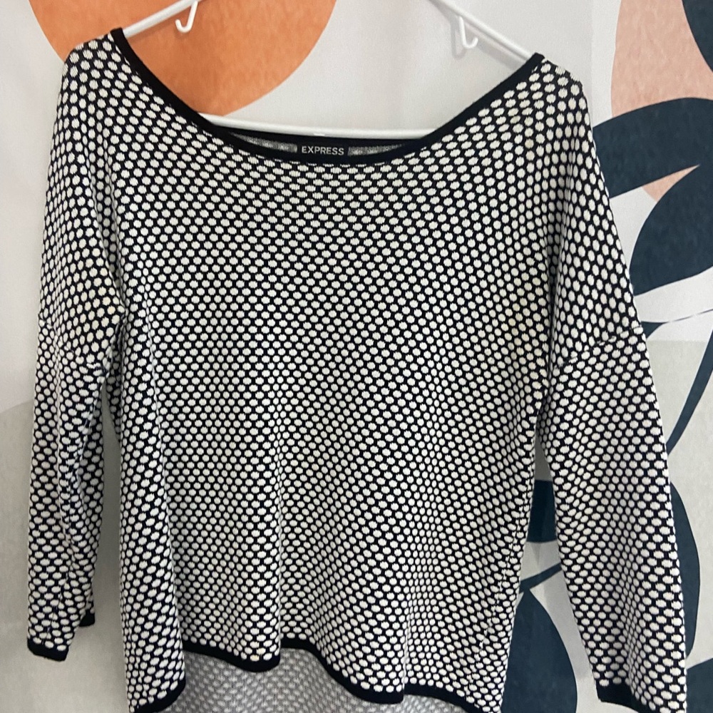 Express Black and White Women's Top